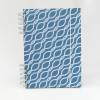 Spiralbuch, Notizbuch, blau, weiß, DIN A5, 100 Blatt, Verschluss Gummi, Logbuch Bild 3