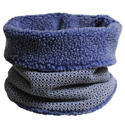 Kinder Loop Halswärmer Jungen Winter maritim – Plüsch Jersey blau weiß