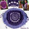 Weste Kreis Oval Hippie- Look Boho- Style Zöpfchen- Style Häkel- Look Größe 38/ 40 Violett Lila Bild 3