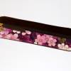 Federmäppchen Leder & japanischer Stoff violett „Kirschblüten” Bild 2