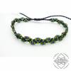 Fussband mit grünen, blauen & bronzenen Glasperlen - groß/extra lang - größenverstellbar - Makramee Bild 3