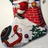 Riesenstiefel XXL Nikolausstiefel 97 cm lang Rot Blau Weiß Weihnachtsmannsack blaues Filzfutter weiße Plüsch- Krempe Bild 4