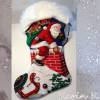 Riesenstiefel XXL Nikolausstiefel 97 cm lang Rot Blau Weiß Weihnachtsmannsack blaues Filzfutter weiße Plüsch- Krempe Bild 5