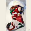 Riesenstiefel XXL Nikolausstiefel 97 cm lang Rot Blau Weiß Weihnachtsmannsack blaues Filzfutter weiße Plüsch- Krempe Bild 8