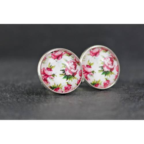 Ohrringe, Rosen, shabby, Blumen, Hochzeit, Schmuck, Braut, romantisch, silber, edel, elegant, boho, trendy, Freundin, Geburtstag, niedlich