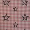 8,90 EUR/m Stoff Baumwolle - Sterne schwarz auf altrosa - weiß Karo Ökotex Bild 5