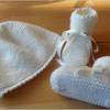 Babyschuhe - weiß - aus Wolle (Merino). Babyschuhe für die Taufe Bild 2