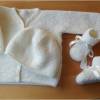 Babyschuhe - weiß - aus Wolle (Merino). Babyschuhe für die Taufe Bild 3