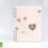 Spiralbuch, beige Herzen Blumen, Punkte, DIN A5, Ideenbuch, Skizzenbuch, Notizbuch Bild 2