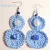 Ohrhänger in einem hellen Blau gehäkelt mit weißen und blauen Perlen Edelstahl- Ohrhaken Bild 10