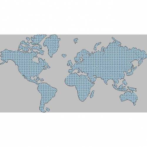 Stickdatei "Weltkarte" im Kreuzstich