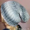 Beanie Mütze Größe M (Kopfumfang: 55 cm) nahtlos gestrickt Schilfgrau 100% Bio- Baumwolle von Lana Grossa Bild 2
