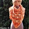 Triangular scarf shawl Dreieckstuch Schulterschmeichler Dreiecktuch gehäkelt Baumwolle  Lana Grossa sanftes Apricot Hellorange Orangetöne Bild 6