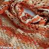 Triangular scarf shawl Dreieckstuch Schulterschmeichler Dreiecktuch gehäkelt Baumwolle  Lana Grossa sanftes Apricot Hellorange Orangetöne Bild 8