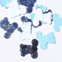 Pailletten Bär 3-farbiges Set Deko hellblau Taufe Bild 1