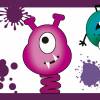 Kinderbordüre: Farbklecks Monster - optional selbstklebend - 15 cm Höhe Bild 9