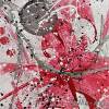 Acrylbild mit schwungvollen Linien auf Künstlerpapier. Ungerahmt in tollen Rot und Rosa, Kleine romantische Wandkunst Bild 6