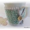 Tassenwärmer - Tassenpulli - Gehäkelter Tassenwärmer für verschiedene Tassen/Becher in grün - Becherwärmer Bild 2