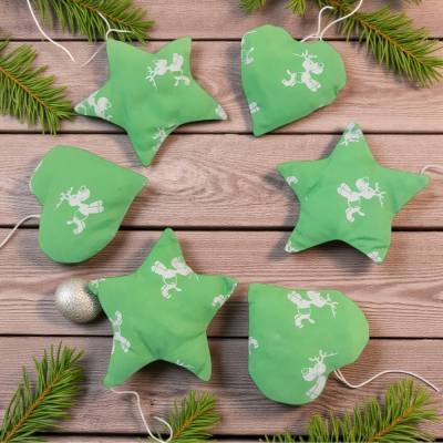 Baumschmuck 6-er Set grün