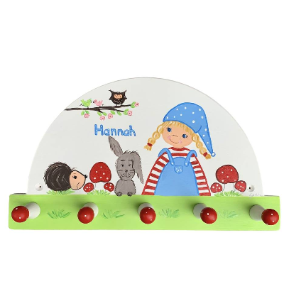 Kindergarderobe "kleines Wichtelmädchen"  Garderobe Kinderzimmer Mädchen