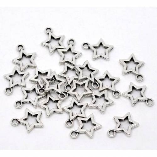 20  Stern, Sterne, Sternanhänger, Anhänger,Vintage-Stil, Charm,charms,  10651