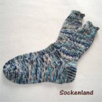 handgestrickte Socken, Strümpfe Gr. 44/45 in blau, braun, natur, Herrensocken Einzelpaar Bild 1