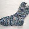 handgestrickte Socken, Strümpfe Gr. 44/45 in blau, braun, natur, Herrensocken Einzelpaar Bild 2