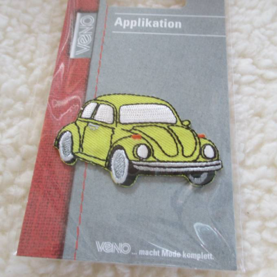  Applikationen Bügelbild Auto Oldtimer gelb, 58 x 35 mm (1 Stück/2,50 €)