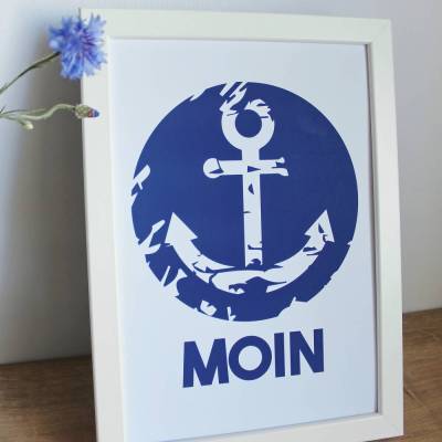 LAST CHANCE! Bild, Poster, Druck, Kunstdruck "MOIN" aus der Manufaktur Karla
