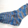 handgestrickte Socken, Strümpfe Gr. 41/42, Damensocken oder Herrensocken in blau mit braun, Einzelpaar Bild 3