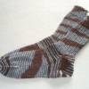 handgestrickte Socken, Strümpfe Gr. 42/43, Herrensocken oder auch Damensocken in braun, grau und natur, Einzelpaar Bild 2