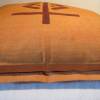Kissenbezug Afrika, handgewebtes Baumwolltuch, traditionelle Muster, orange-braun, ca. 60x60 cm Bild 2