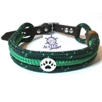 Hundehalsband verstellbar grün 40-45 cm, andere Längen möglich Bild 1