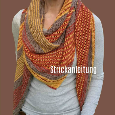 Strickanleitung Lizas Tuch Kürbisleuchten