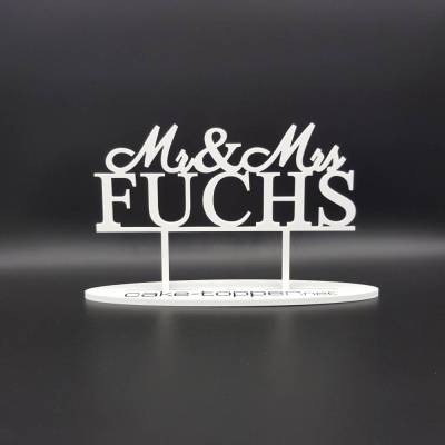 Personalisierter Cake Topper Hochzeit – individuelle Namen & Farben – lebensmittelecht