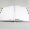 Hardcover Notizbuch, DIN A4, hell-rot, weiß Linien Karo geprägt, 333 Blatt Recyclingpapier blanko, handgefertigt, UNIKAT Bild 4