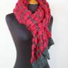 Winter-Schal aus Mohair rot grau, gestrickter Damenschal mit 3D Muster, Weihnachtsgeschenk Frauen Bild 8