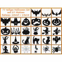 77 teiliges Halloween Stickdatei Set mit 27 Motiven in verschiedenen Größen Bild 1