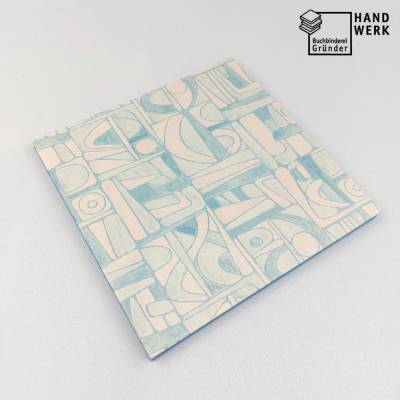 Leporello, Fotoalbum, hell-blau, vintage, retro, 16x16 cm