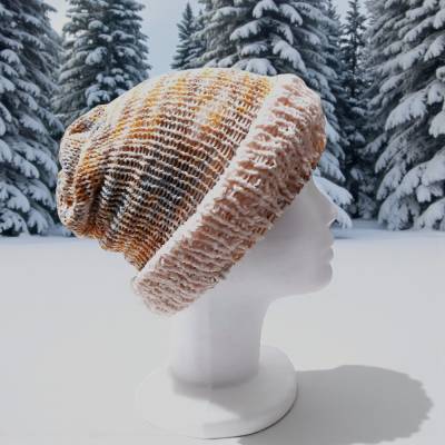 Warme Strickmütze, gestrickte Wintermütze, Wollbeanie