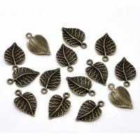 10  Blatt, Blätter, Anhänger, bronze, Vintage-Stil, charm, charms, Schmuckanhänger,  13757 Bild 1