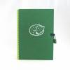 Tagebuch, Siebdruck Schnee-Fuchs, grün, DIN A5, mit Schloss abschließbar Bild 3