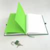 Tagebuch, Siebdruck Schnee-Fuchs, grün, DIN A5, mit Schloss abschließbar Bild 5