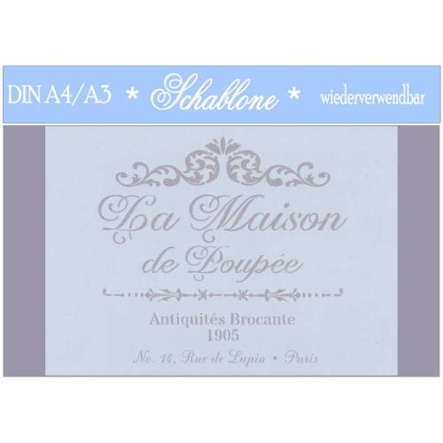 Schablone - A4 - A3 - wiederverwendbar - Vintage - Shabby - Nostalgie - Maison - 7008