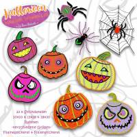 23 x Stickdatei, Stickmuster - Embroidery *Kürbisse, Spinnen & Co* aus der Halloween Serie by Bine Brändle Bild 1