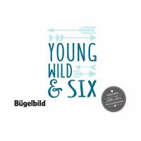 Bügelbild Young Wild and Six oder Wunschzahl zum 6. sechsten Geburtstag Bild 1