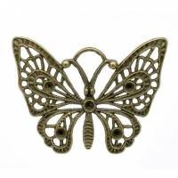 10 Anhänger, Schmetterling, Schmetterlinge, bronze, Vintage-Stil, charm, XXL, charms,  12693 Bild 1