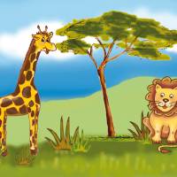 ECO Wandbordüre XXL: Afrika Tiere - Savanne - 23 cm Höhe Bild 7