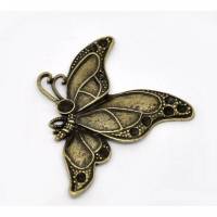 1 Anhänger, Schmetterling, Schmetterlinge, bronze, Vintage-Stil, charm,  13563 Bild 1