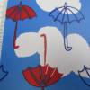 Leichter Regenjacken Stoff ,Regencape,  Regenschirme,Wolken, himmelblau (1m/14,-€) Bild 3